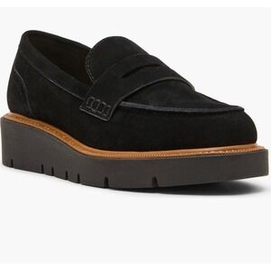 New Blondo Black Waterproof Suede Penny Loafers Comfort Slip-On Shoes Preppy 10.